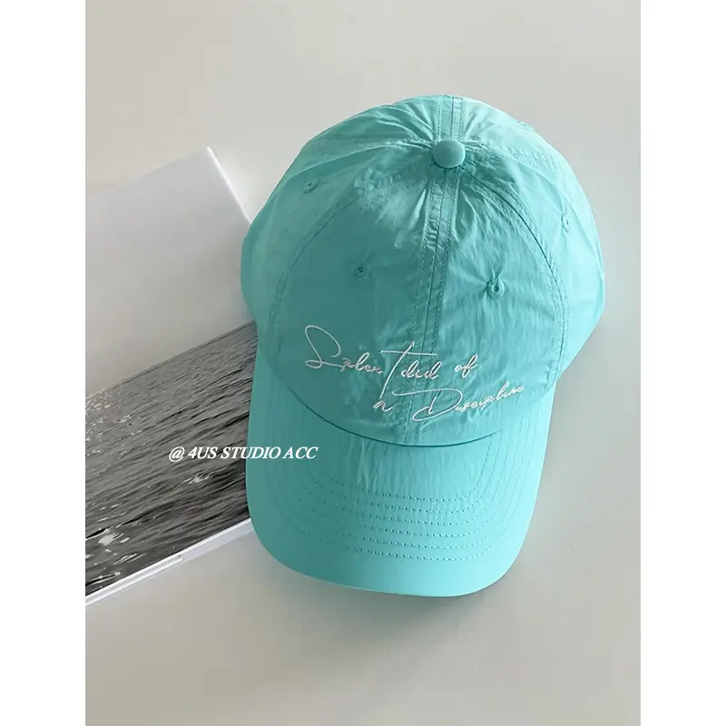 Women Light Green Embroidered Baseball Cap Summer - Image 6