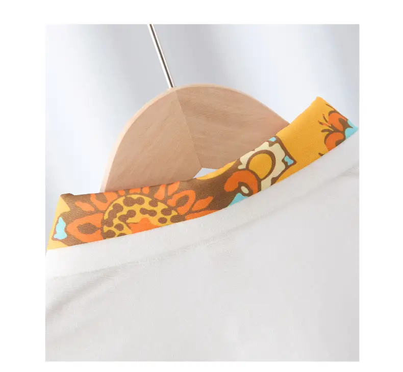 Boys Cotton Flower Embroidered T-Shirt Orange — feature 6
