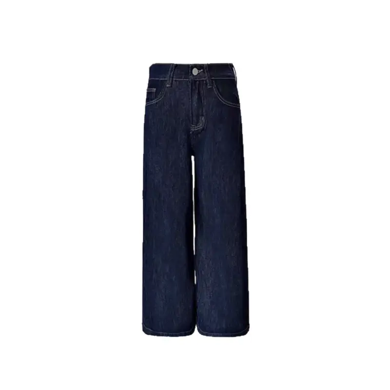 Dark Blue Wide Leg Jeans Women Spring Summer
