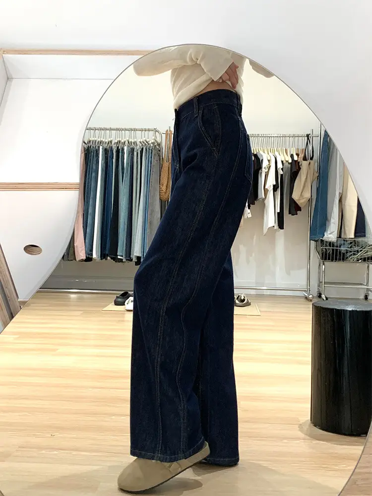 Dark Blue Wide Leg Jeans Women Spring Summer — feature 11