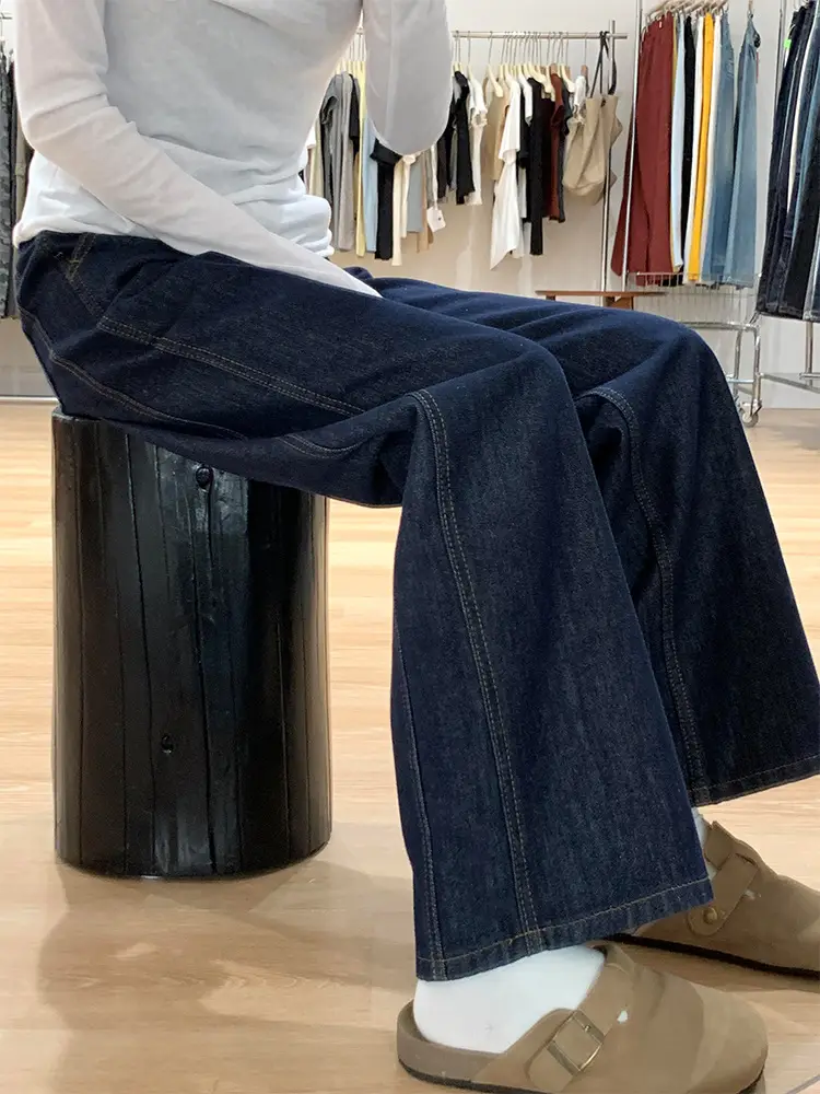 Dark Blue Wide Leg Jeans Women Spring Summer — feature 7