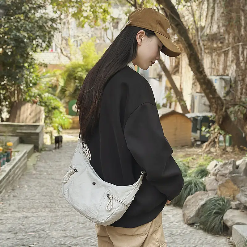 White Waterproof Crossbody Yoga Bag for Women - Image 11
