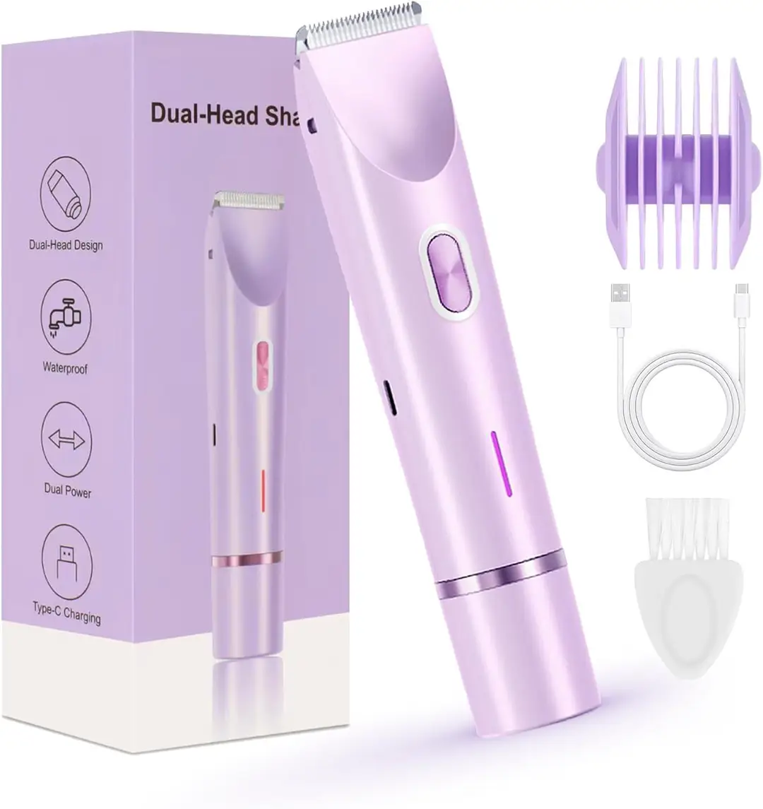 Cross-Border Household Women's Hair Removal Device, Dual-Head Electric Hair Removal Device, Private Area Hair Trimmer, Shaver, Full Body Hair Removal Device