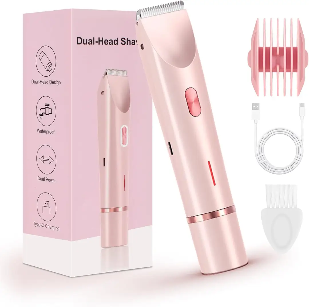 Cross-Border Household Women's Hair Removal Device, Dual-Head Electric Hair Removal Device, Private Area Hair Trimmer, Shaver, Full Body Hair Removal Device