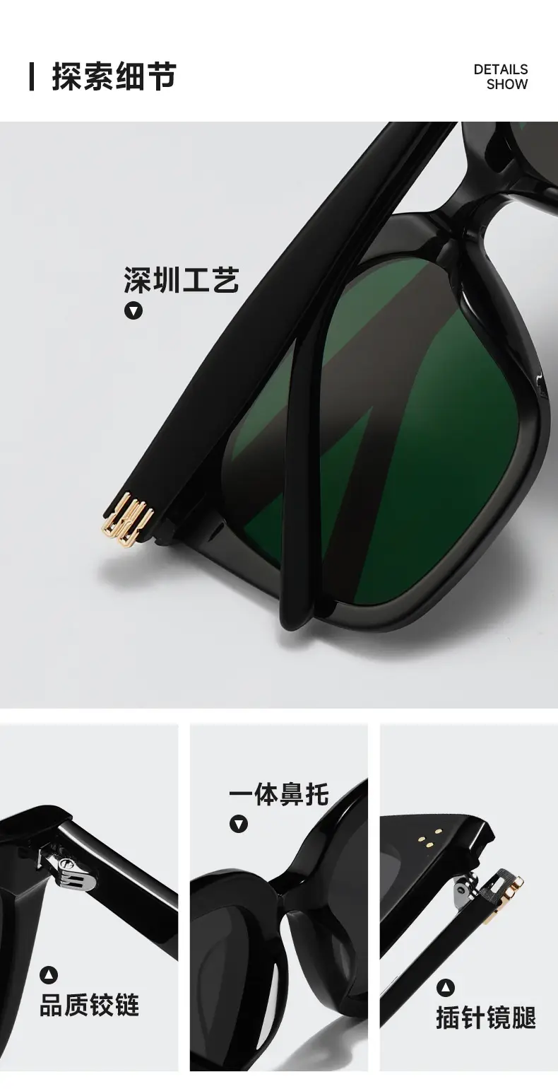 2025 Women Sunglasses Black Frame Light Tinted Large Frame — feature 4