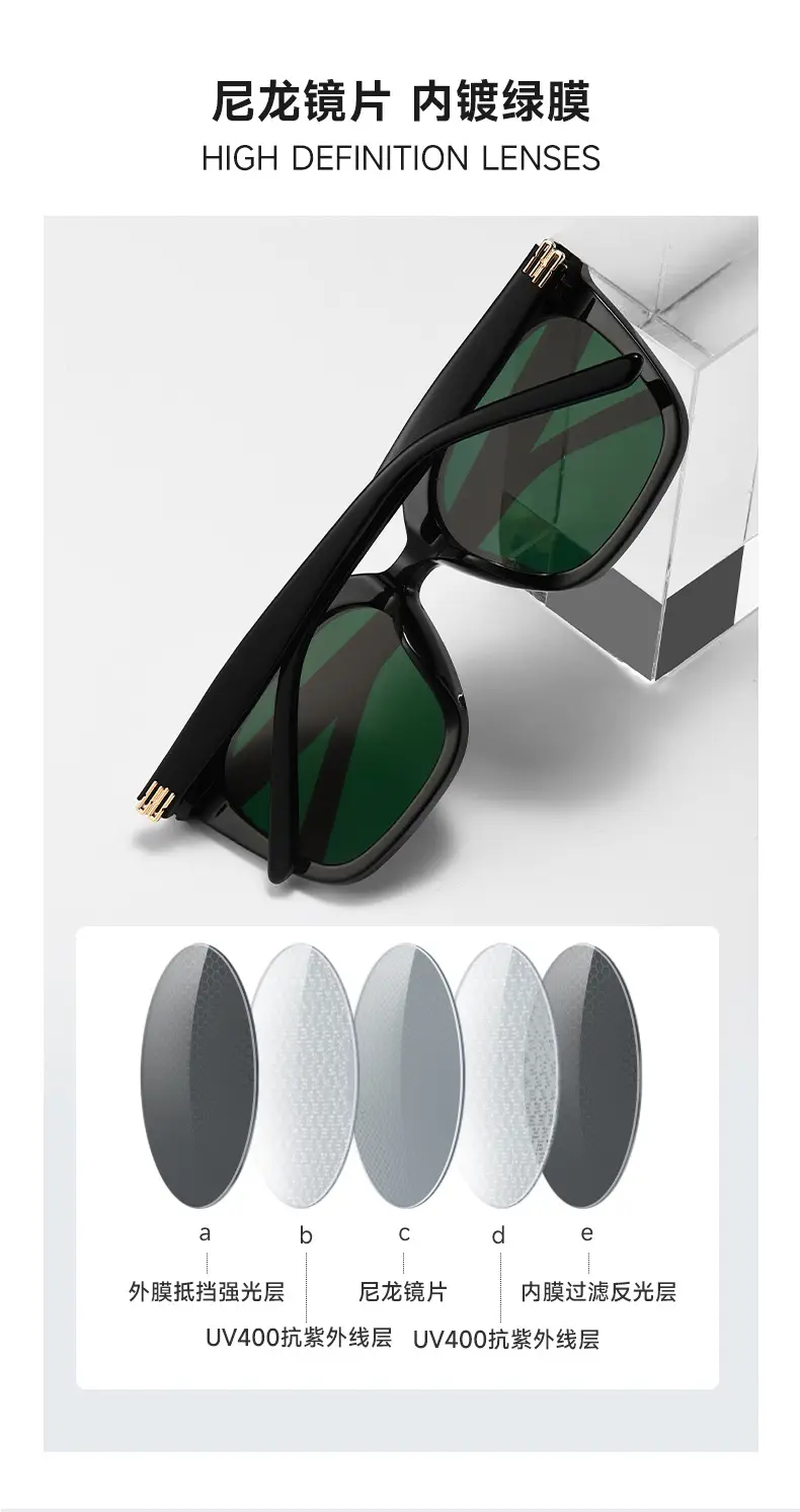 2025 Women Sunglasses Black Frame Light Tinted Large Frame — feature 5