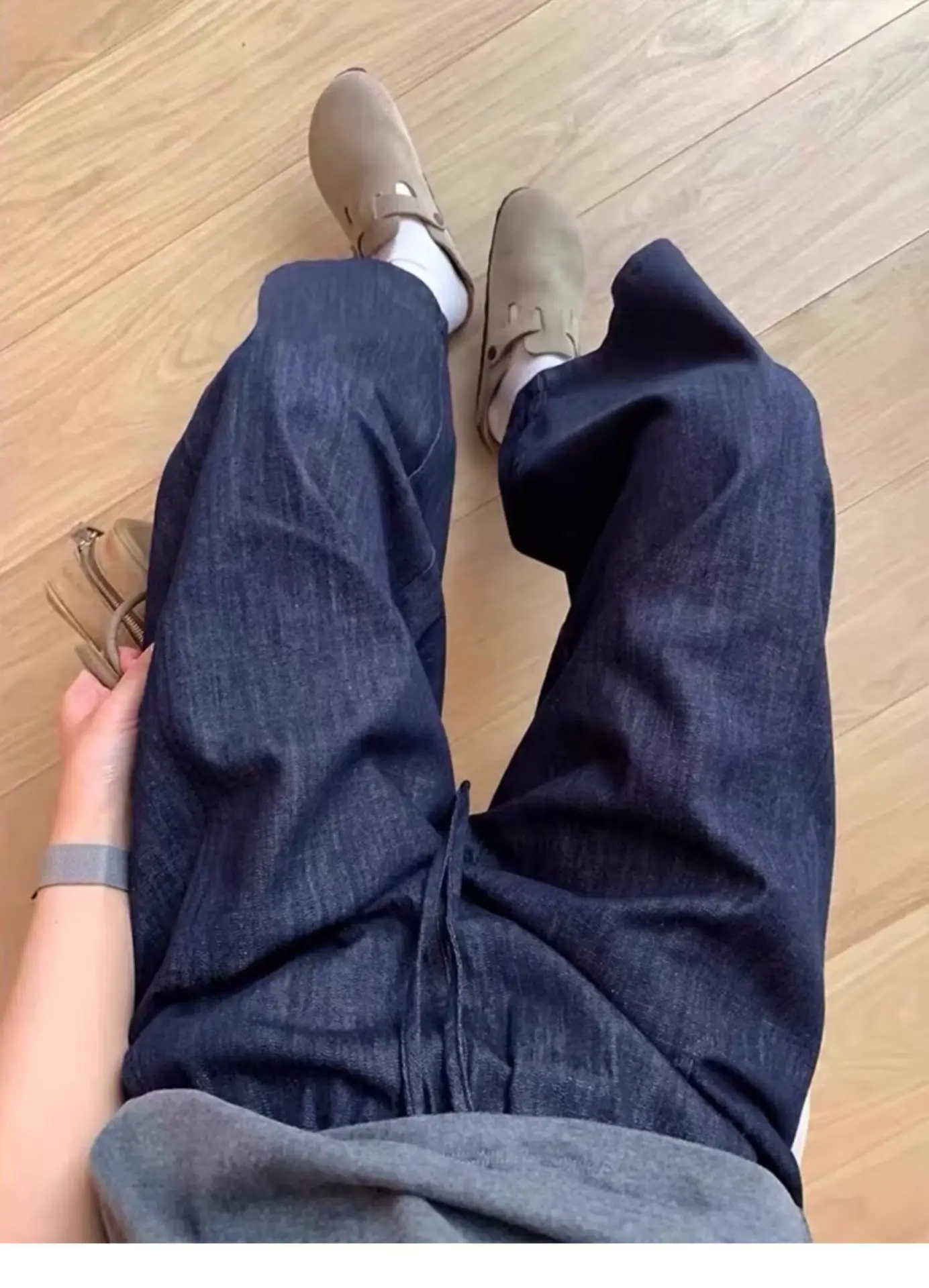 Dark Blue Cropped Wide Leg Jeans Women 2025 — feature 5