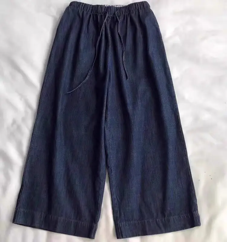 Dark Blue Cropped Wide Leg Jeans Women 2025 — feature 6