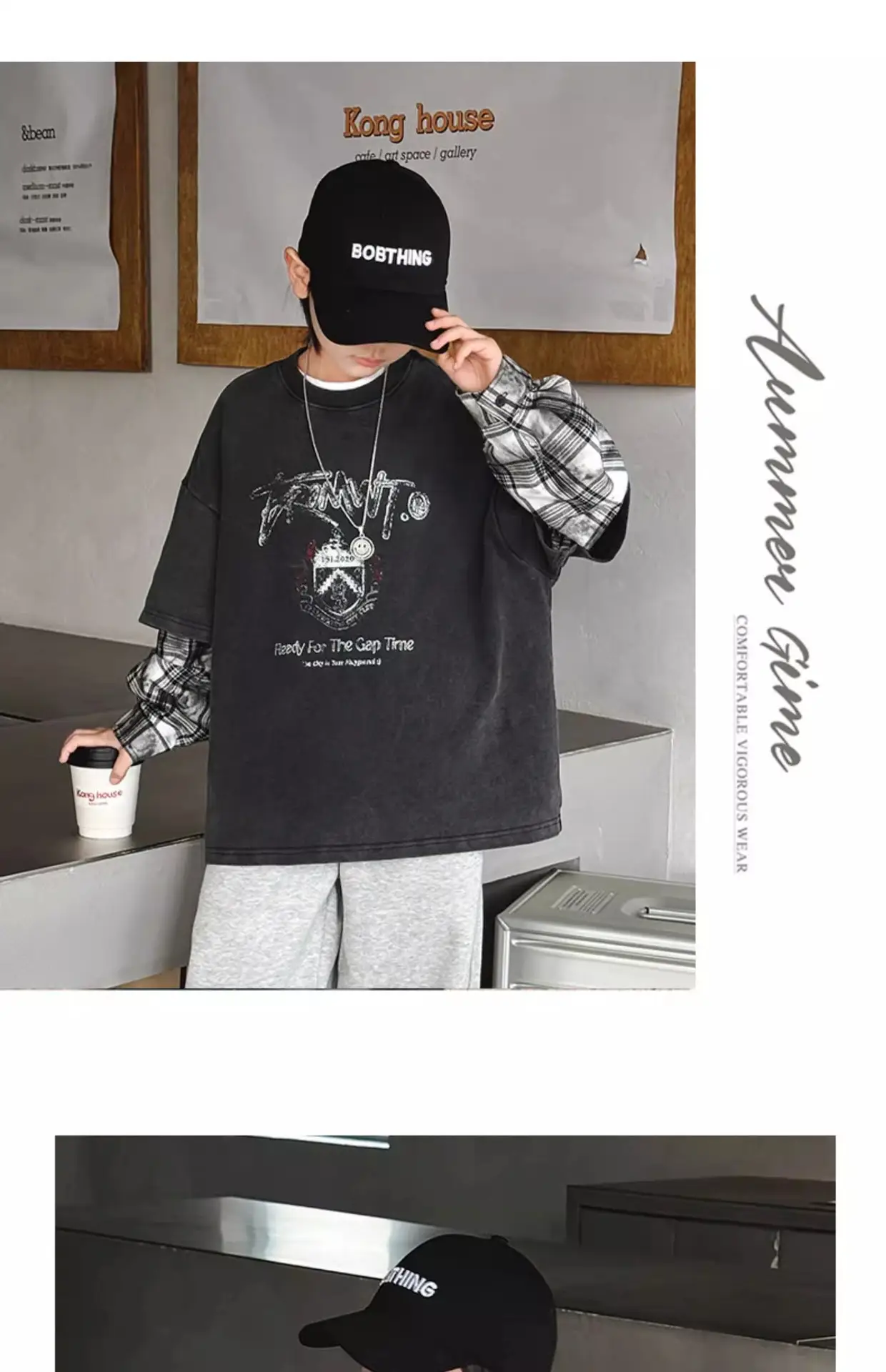 Boys Long Sleeve Graphic T-Shirt Black Spring Autumn Style — feature 10