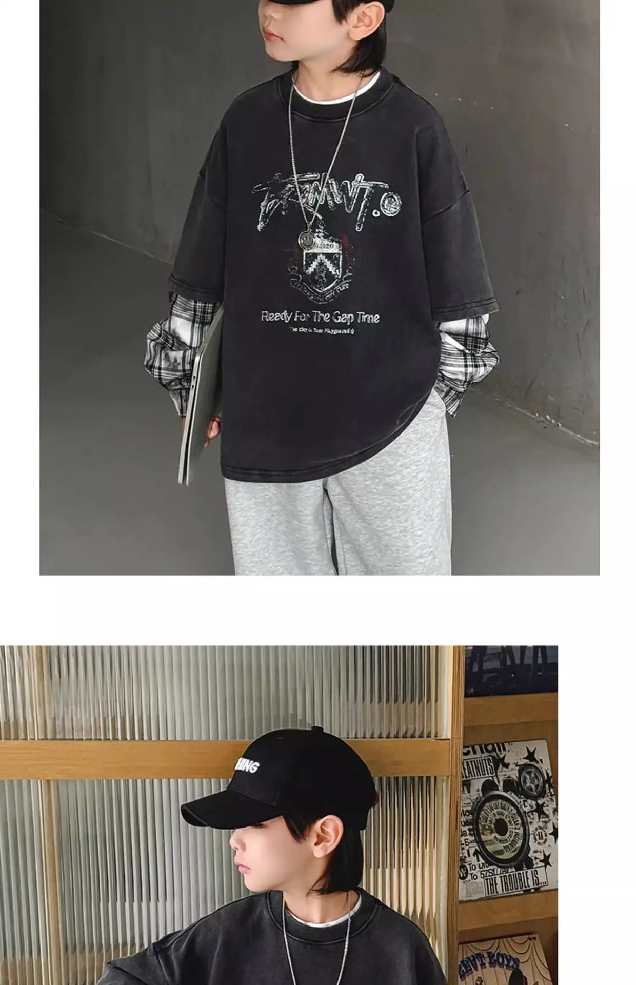Boys Long Sleeve Graphic T-Shirt Black Spring Autumn Style — feature 11