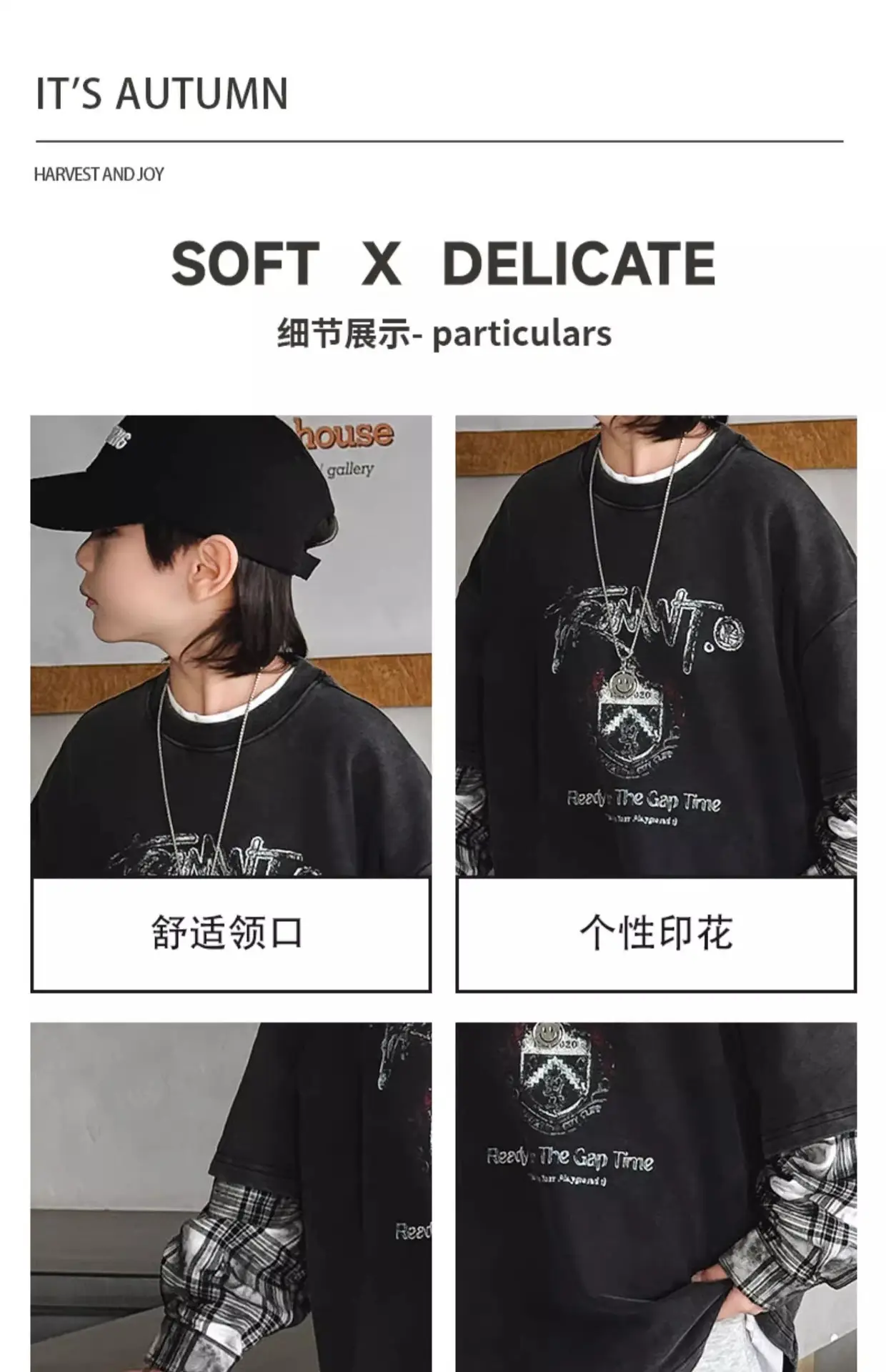 Boys Long Sleeve Graphic T-Shirt Black Spring Autumn Style — feature 6