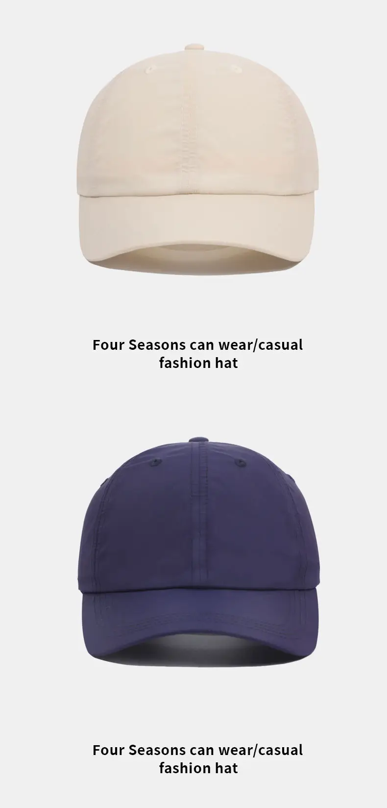 Women's Adjustable Beige Baseball Cap with Woven Strap — feature 17