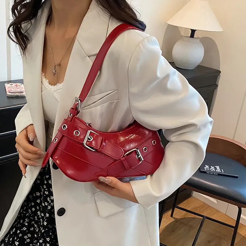 2025 Trendy White Belt Buckle Shoulder Bag - Image 7