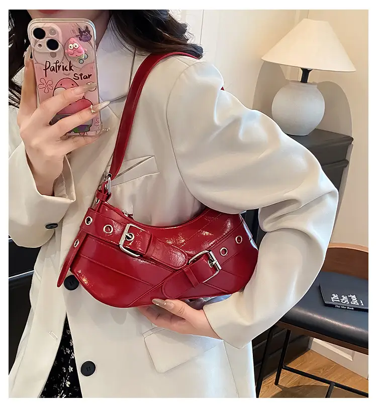 2025 Trendy White Belt Buckle Shoulder Bag — feature 1