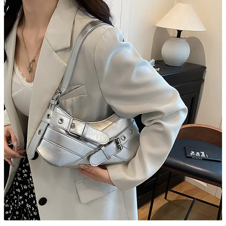 2025 Trendy White Belt Buckle Shoulder Bag — feature 10