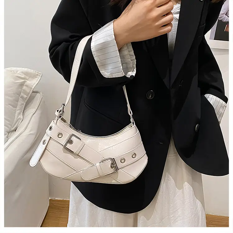2025 Trendy White Belt Buckle Shoulder Bag — feature 18