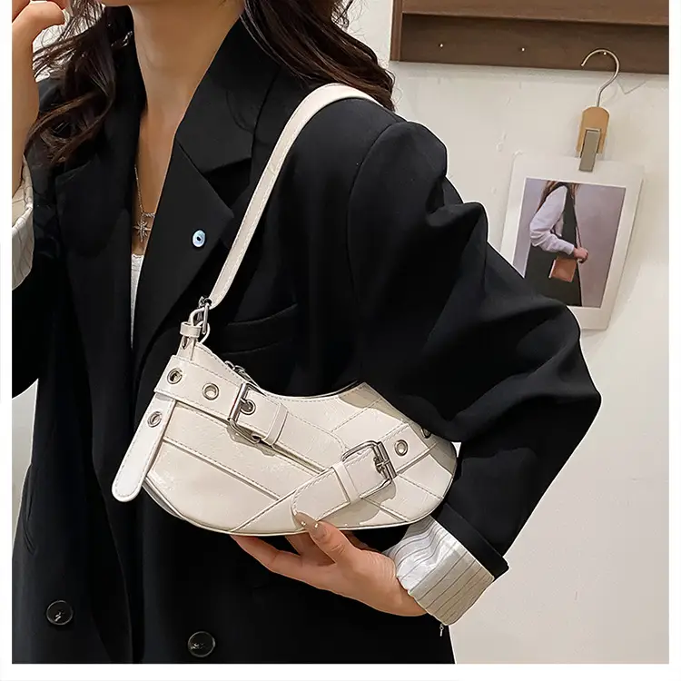 2025 Trendy White Belt Buckle Shoulder Bag — feature 20