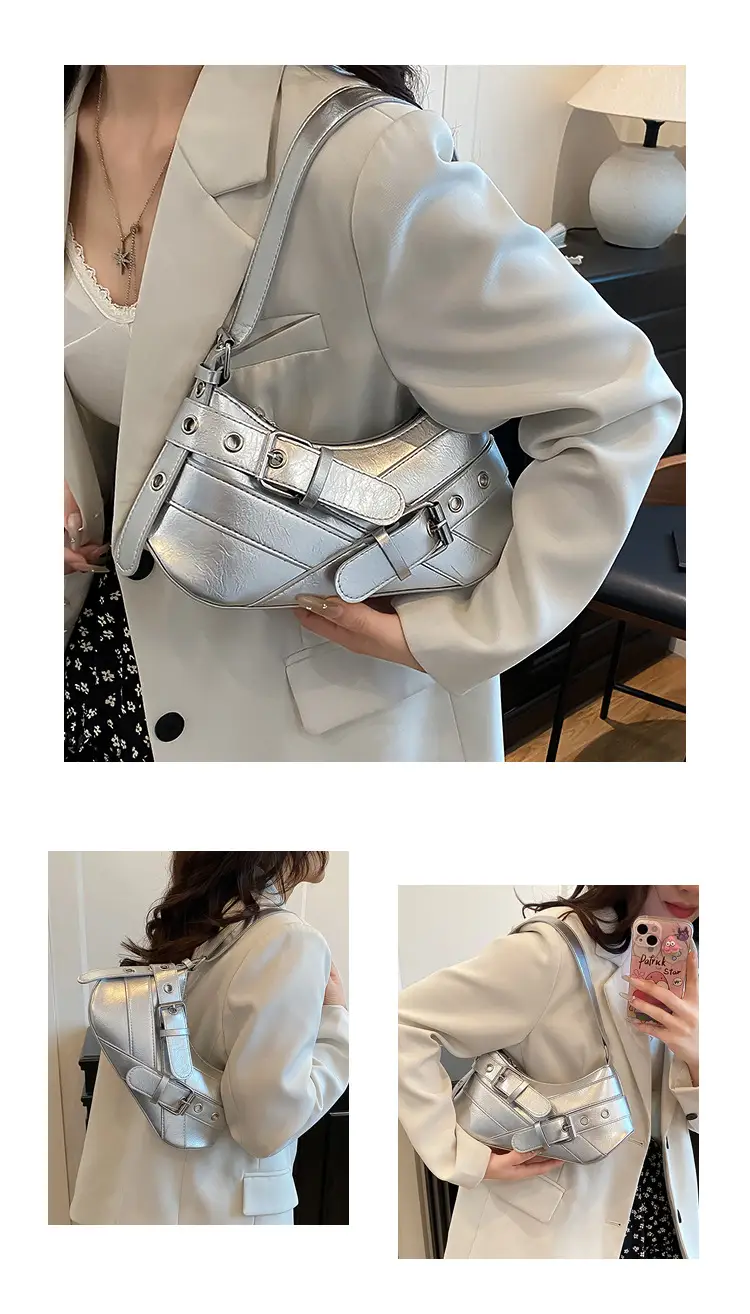 2025 Trendy White Belt Buckle Shoulder Bag — feature 21