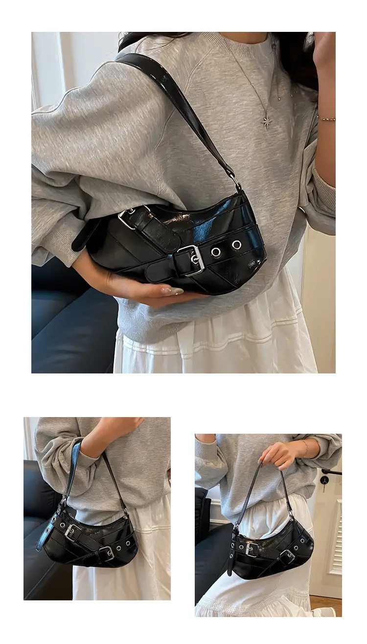 2025 Trendy White Belt Buckle Shoulder Bag — feature 23