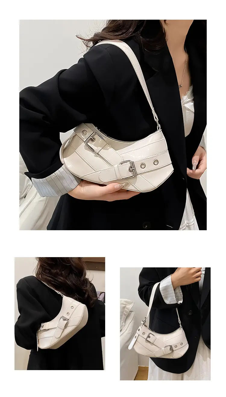 2025 Trendy White Belt Buckle Shoulder Bag — feature 24