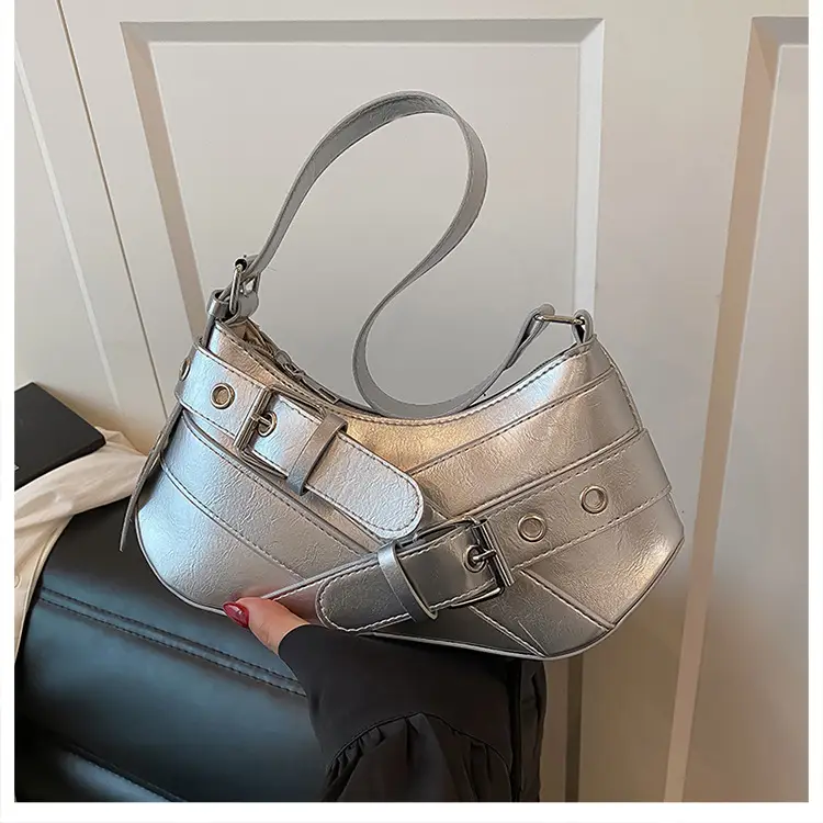 2025 Trendy White Belt Buckle Shoulder Bag - Image 3
