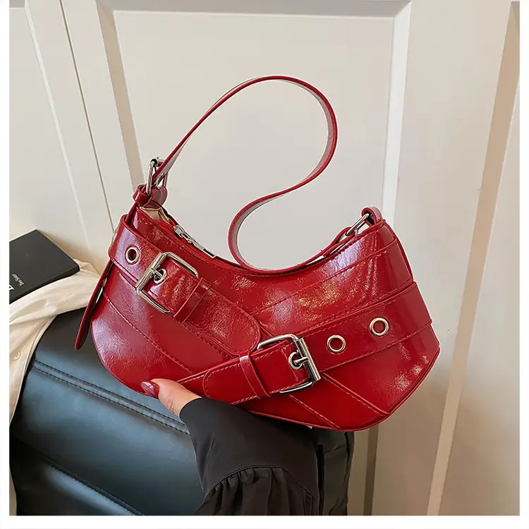 2025 Trendy White Belt Buckle Shoulder Bag - Image 4