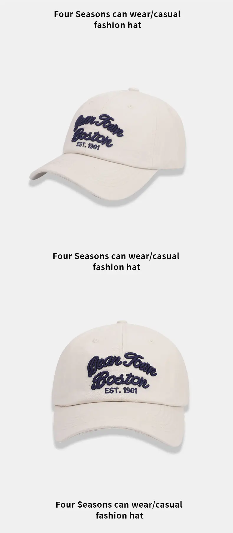 Women's White Embroidered Baseball Cap with Retro Design — feature 13