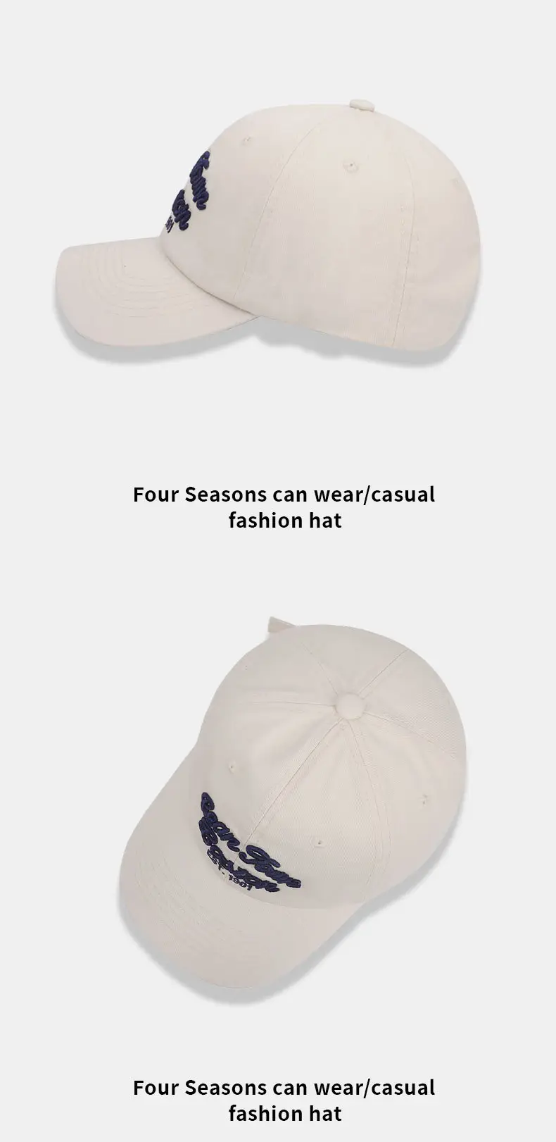Women's White Embroidered Baseball Cap with Retro Design — feature 14