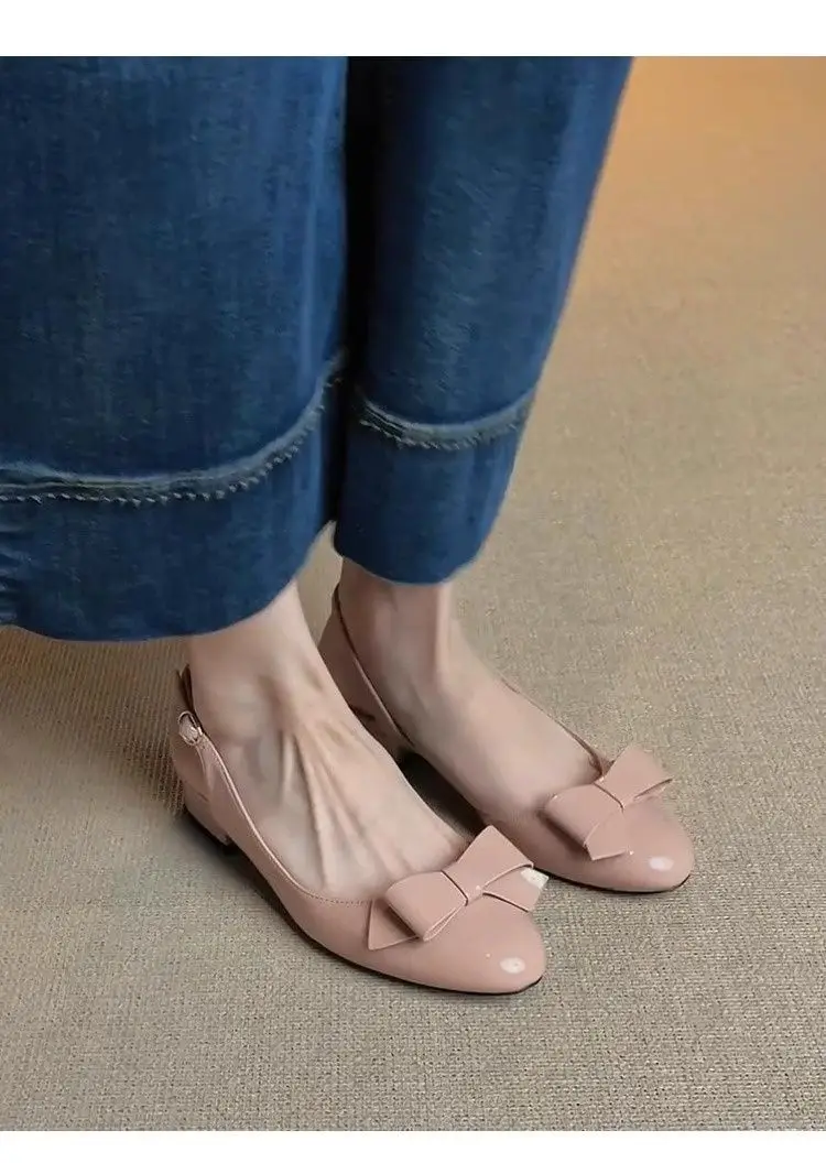 2026 New French-Style Bowknot Back-Strap Flat Sandals for Women, Round-Toe Single-Strap Side-Cut Evening Shoes — feature 9