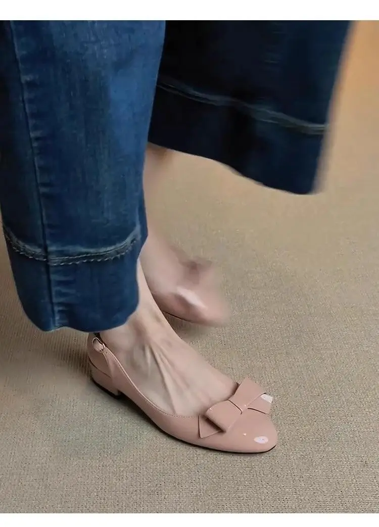 2026 New French-Style Bowknot Back-Strap Flat Sandals for Women, Round-Toe Single-Strap Side-Cut Evening Shoes — feature 11
