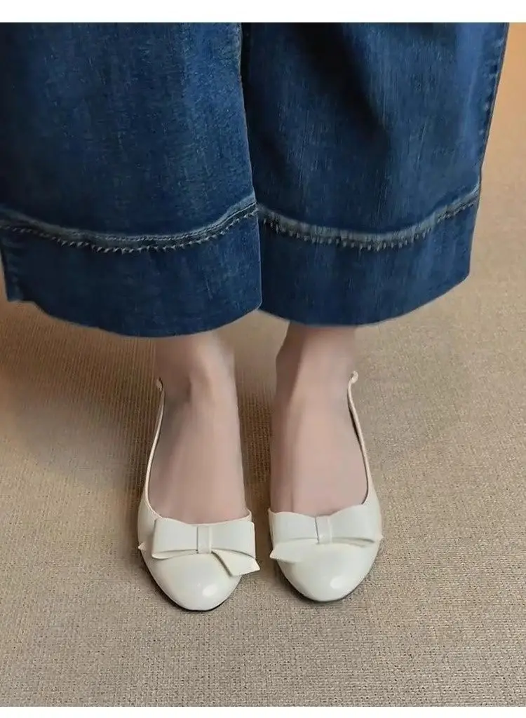 2026 New French-Style Bowknot Back-Strap Flat Sandals for Women, Round-Toe Single-Strap Side-Cut Evening Shoes — feature 3