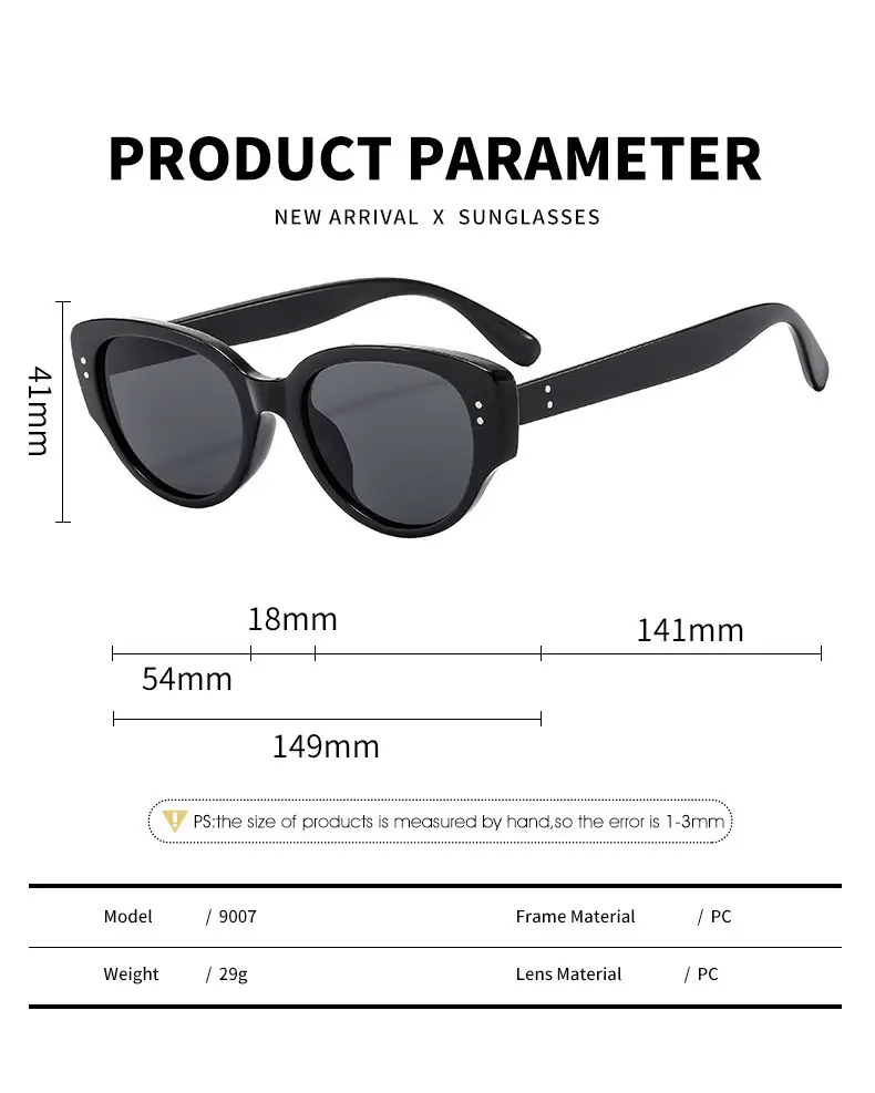 Men's Black Cat-Eye Anti-UV Sunglasses — feature 12