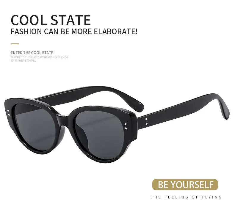 Men's Black Cat-Eye Anti-UV Sunglasses — feature 8