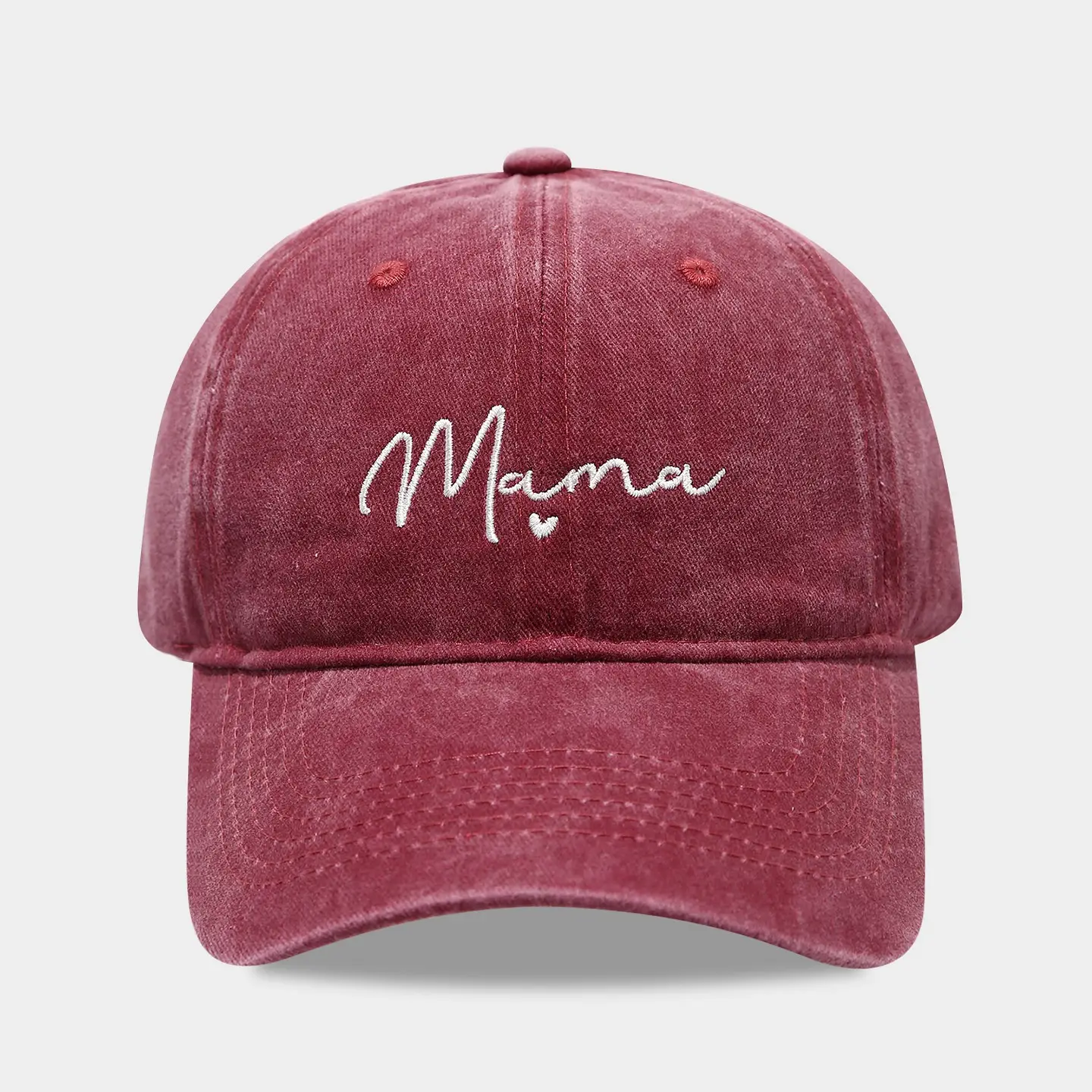 Mama Embroidered Duck Cap Pink Pink - Image 3