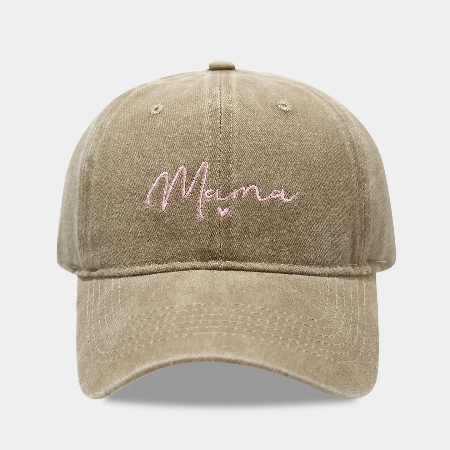 Mama Embroidered Duck Cap Pink Pink - Image 4