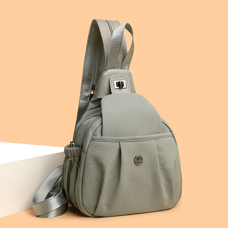 2025 New Grey Unisex Shoulder Backpack Travel Chest Bag - Image 5