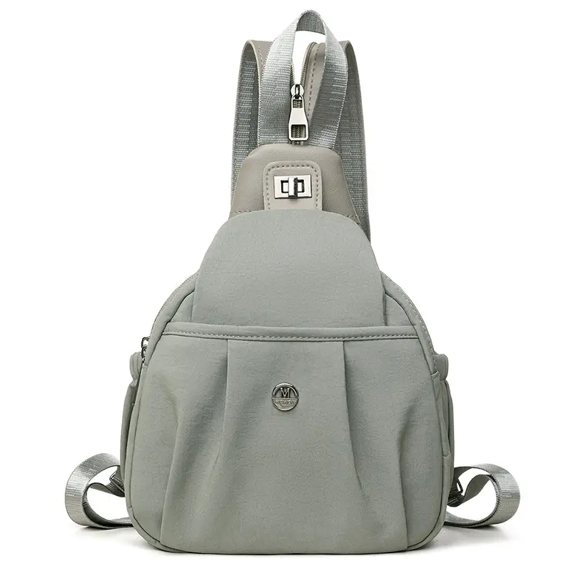 2025 New Grey Unisex Shoulder Backpack Travel Chest Bag - Image 9
