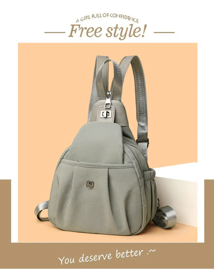 2025 New Grey Unisex Shoulder Backpack Travel Chest Bag — feature 12