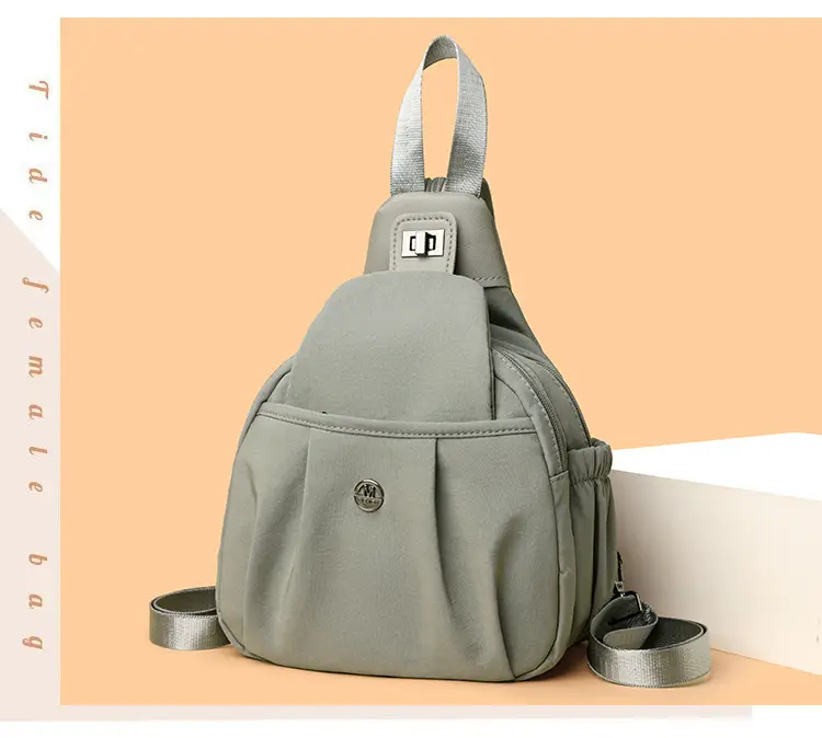 2025 New Grey Unisex Shoulder Backpack Travel Chest Bag — feature 16