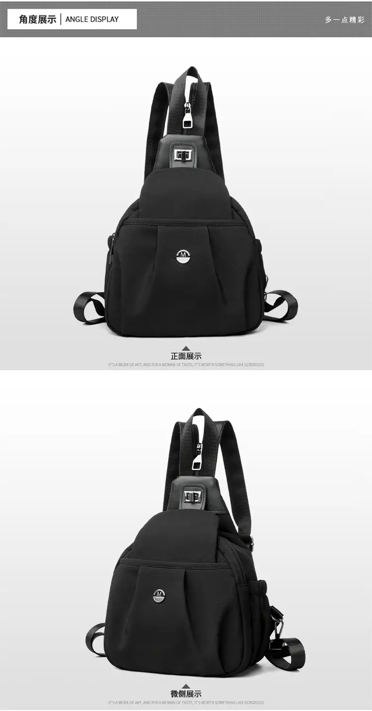 2025 New Grey Unisex Shoulder Backpack Travel Chest Bag — feature 24
