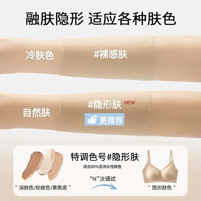 Yixingyao's New Liquid Foundation, Skin-Friendly, Traceless Intimates, Jelly Strips, Soft Support, Soft, Comfortable, Light and Beautiful Back Bra — feature 3