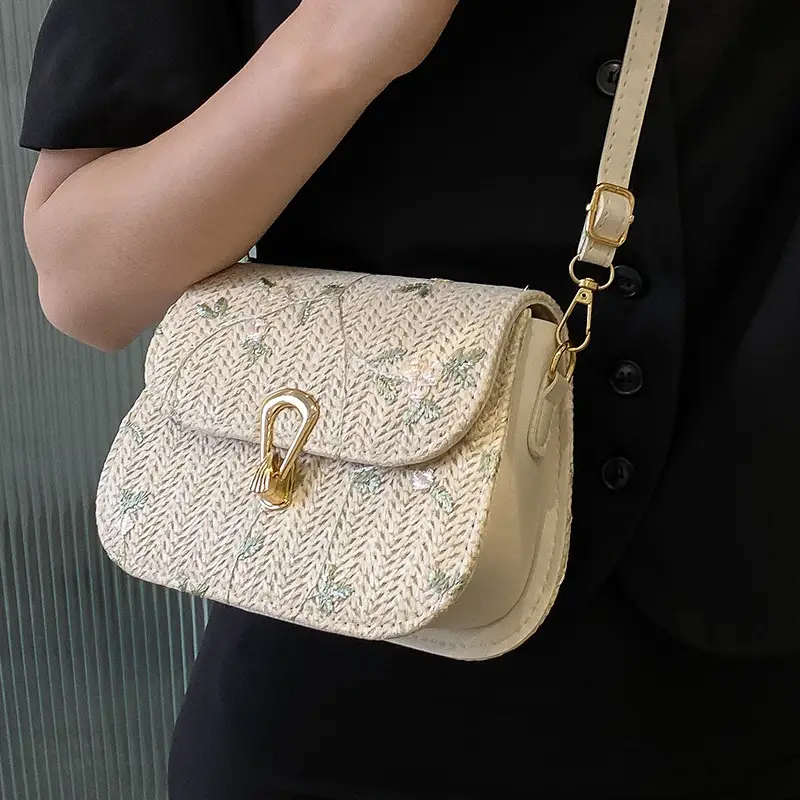 Lace Woven Straw Shoulder Bag for Women Summer 2024 - Image 3