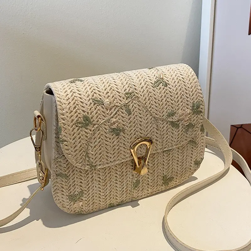Lace Woven Straw Shoulder Bag for Women Summer 2024 - Image 2