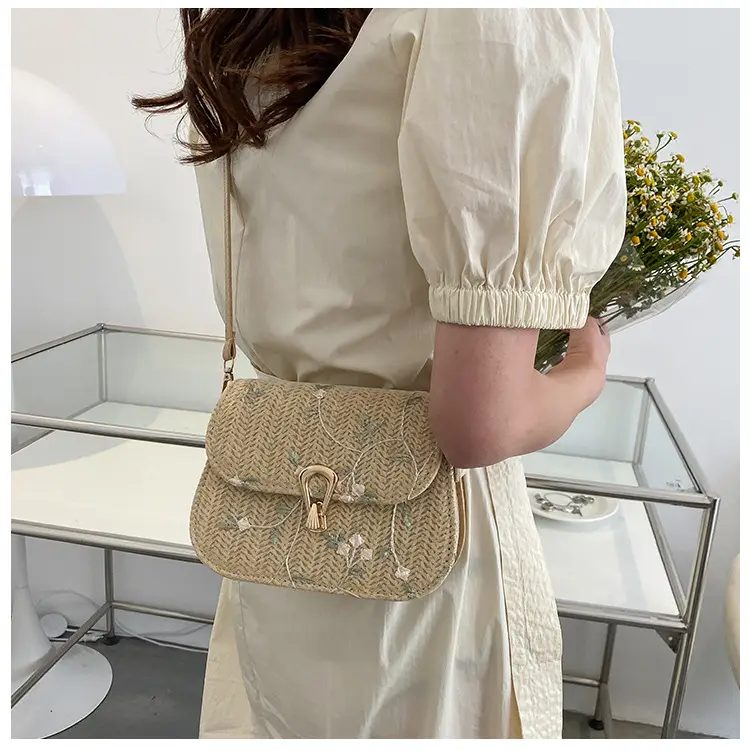 Lace Woven Straw Shoulder Bag for Women Summer 2024 β feature 11