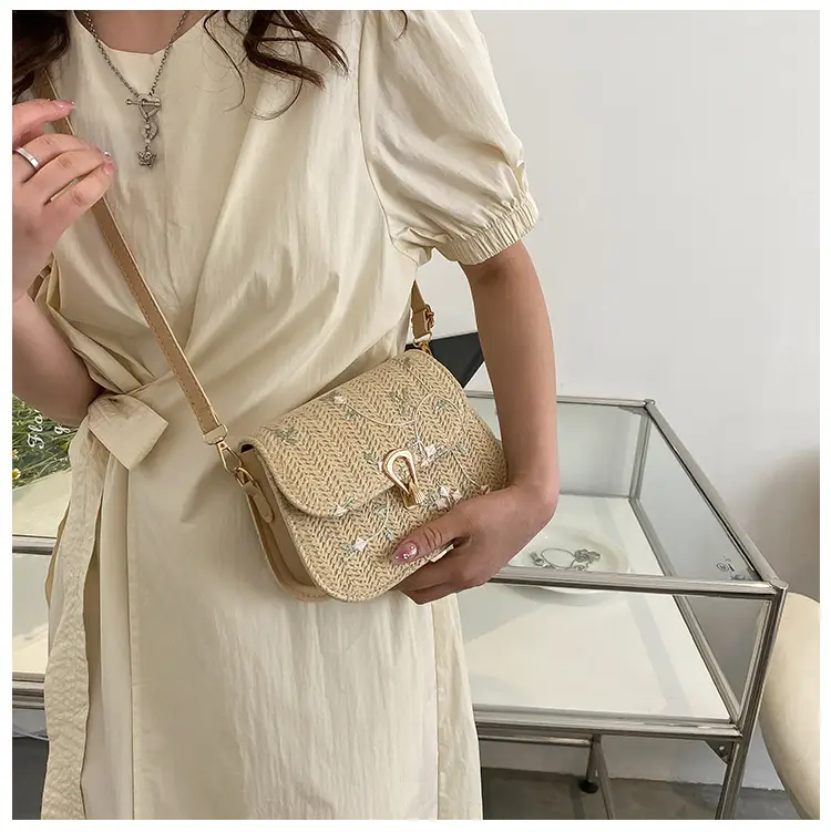 Lace Woven Straw Shoulder Bag for Women Summer 2024 β feature 9
