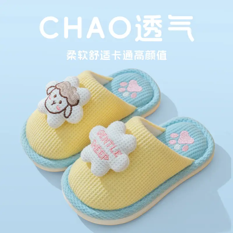 Baby Cotton Slippers Cute Children's Cotton Slippers 1-3 Years Old Winter Warm Shoes Non-Slip Lightweight Cartoon Girls' Slippers Wholesale