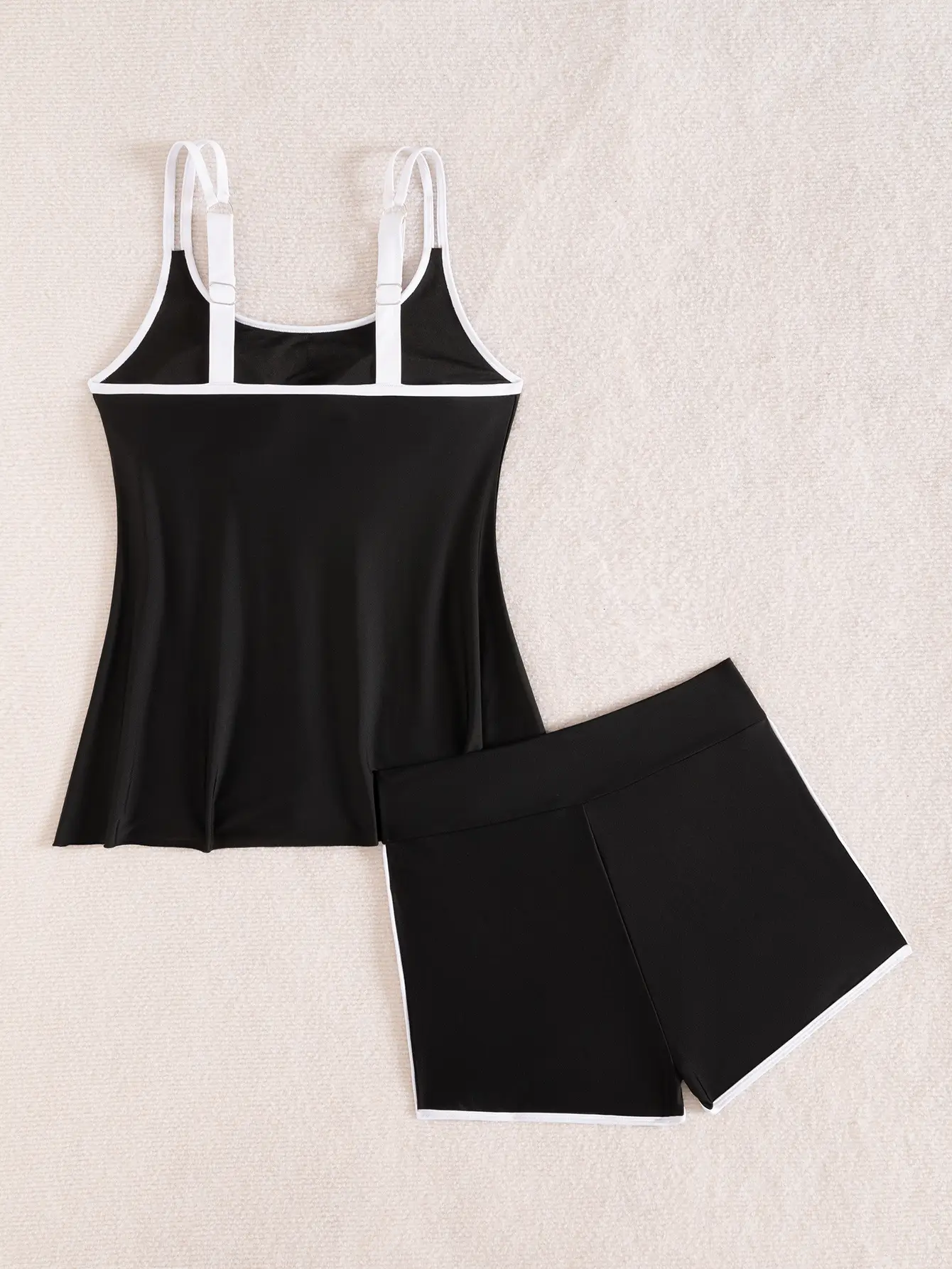 Black & White Cross-Border Tank & Shorts Set for Women — feature 10