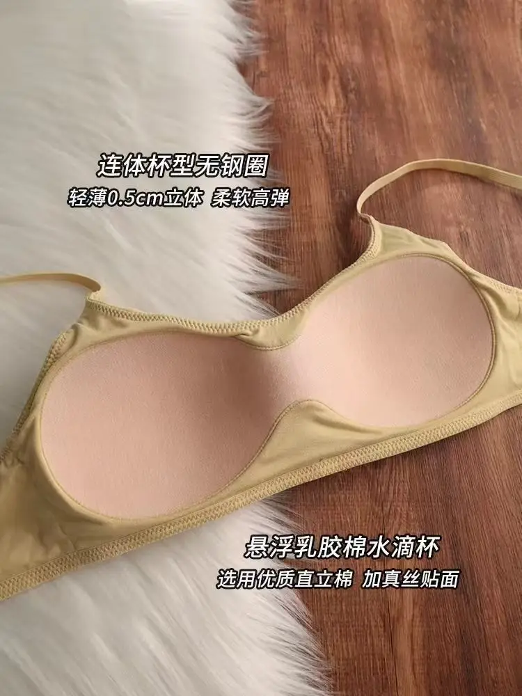 Japanese-Style Women's Underwear for Spring and Autumn, Small Chest Push-Up Anti-Sagging Color Bandeau Seamless Simple Sexy Beautiful Back Bra — feature 6
