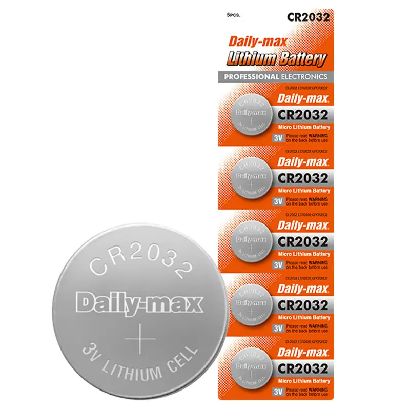 In-Stock Batteries: Dali 3V Lithium Button Cell Cr-2032 Lithium Battery, 5-Pack Card-Packed Button Cell Batteries - Image 3