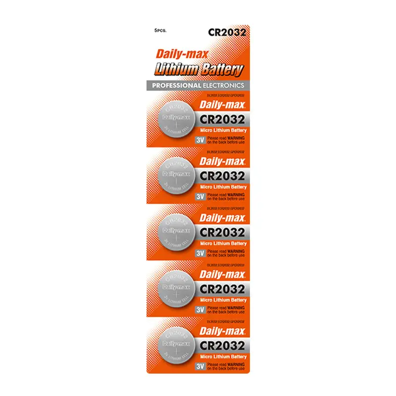 In-Stock Batteries: Dali 3V Lithium Button Cell Cr-2032 Lithium Battery, 5-Pack Card-Packed Button Cell Batteries - Image 5